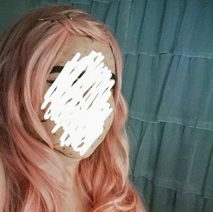 Long pink wig